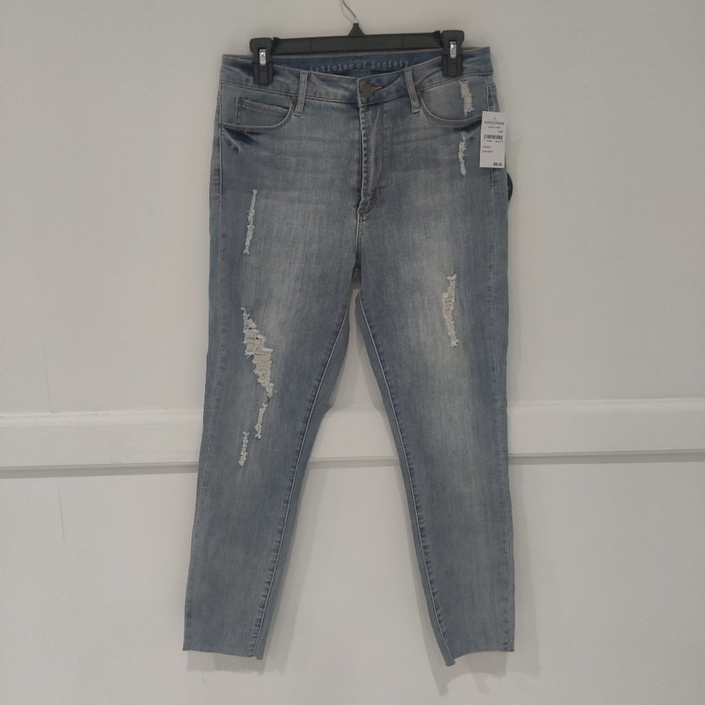 Brand New Articles Of Society Women's Jeans Size 29 Light Wash Hemless B174